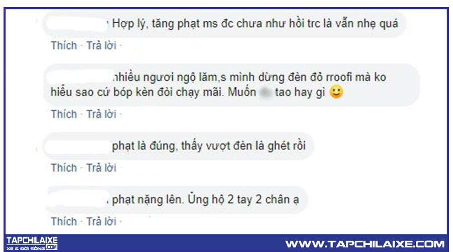cư dân mạng tranh luận về mức phạt 1 triệu vnd