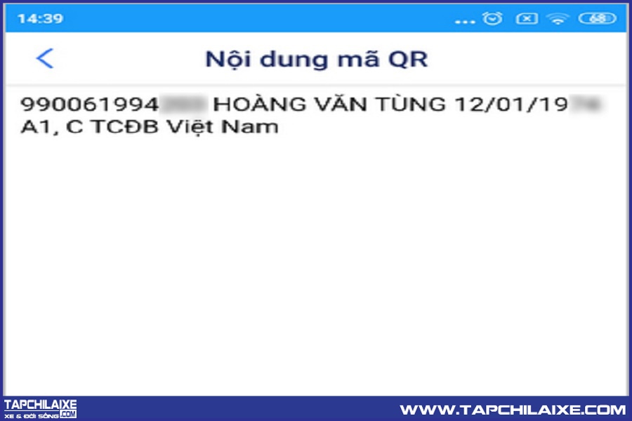 Đọc kết quả hiển thị sau khi quét mã QR